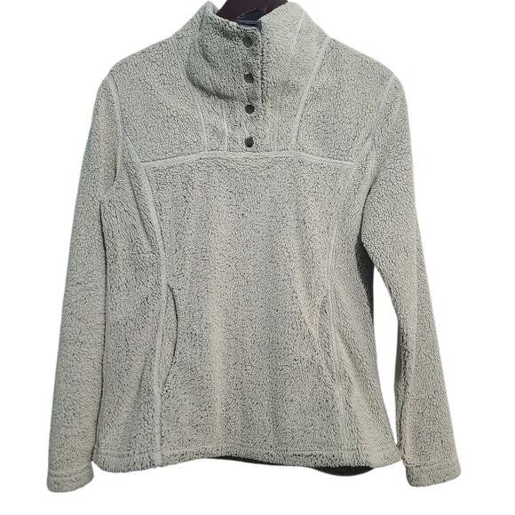 Kuhl Gray Avolan 1/4 Snap Top Sherpa Fleece Sweater Size Small - Picture 1 of 5